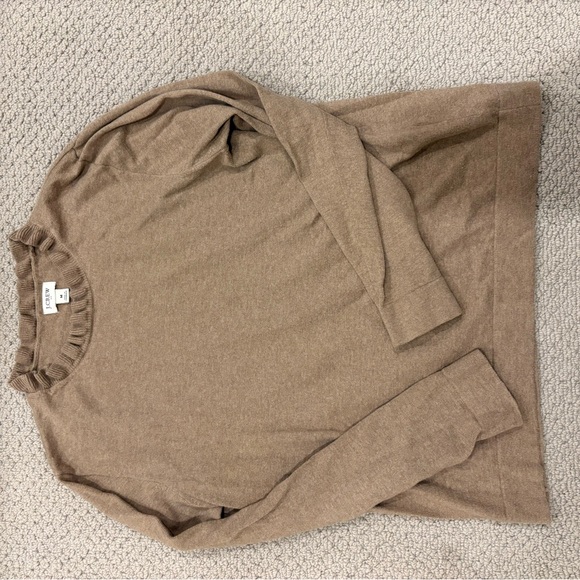 J. Crew Tan Ruffle Neck Sweater - Picture 4 of 5